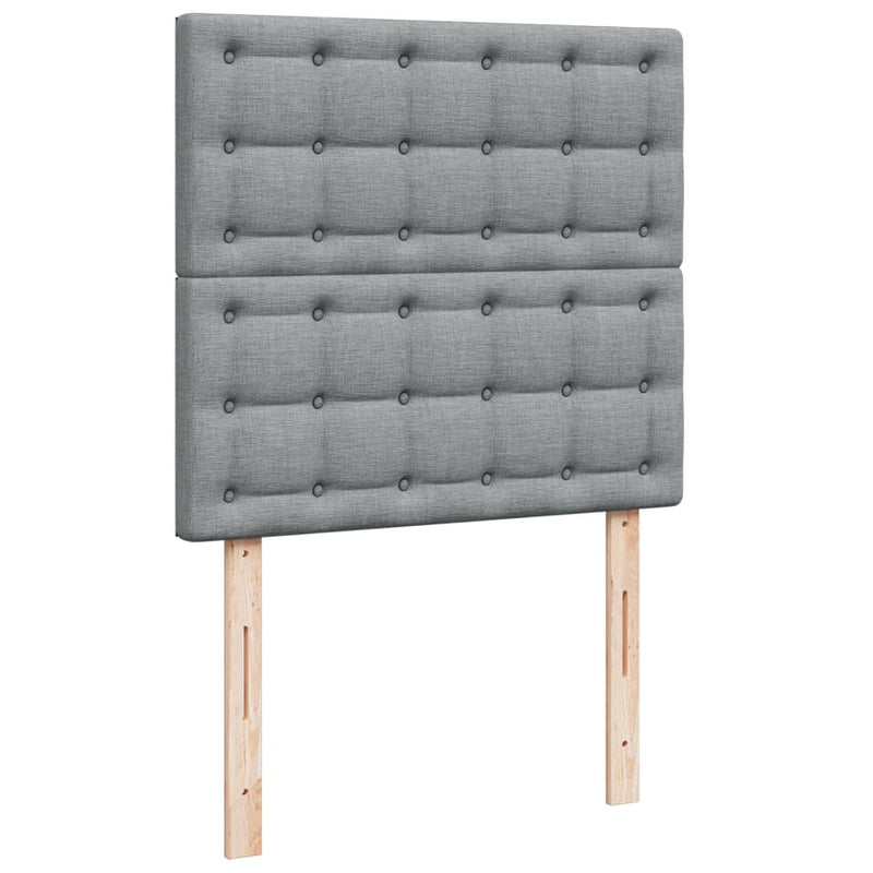 Pat continental cu saltea, gri deschis, 80x200 cm, textil