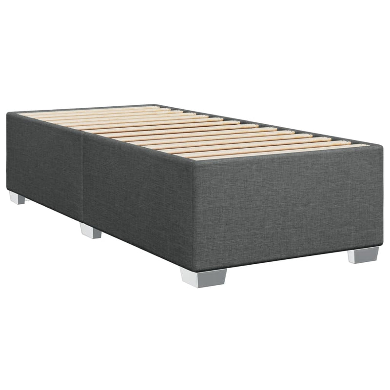 Pat box spring cu saltea, gri închis, 80x200 cm, textil