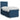 Pat box spring cu saltea, albastru, 90x190 cm, textil
