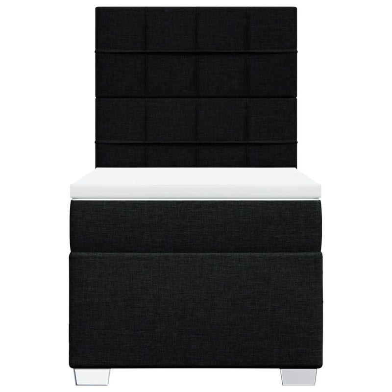 Pat box spring cu saltea, negru, 90x190 cm, textil