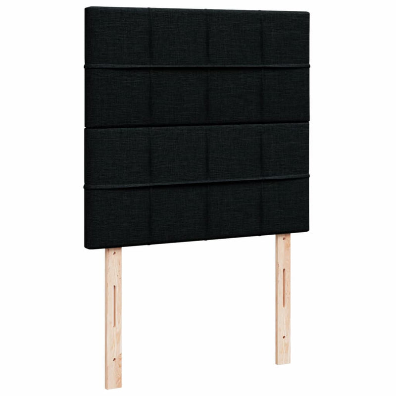 Pat box spring cu saltea, negru, 90x190 cm, textil