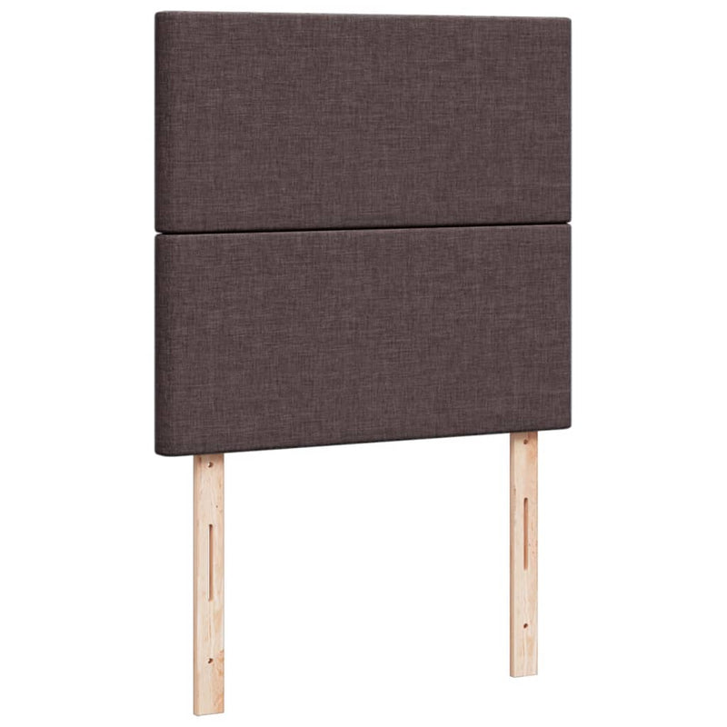 Pat box spring cu saltea, maro închis, 90x200 cm, textil