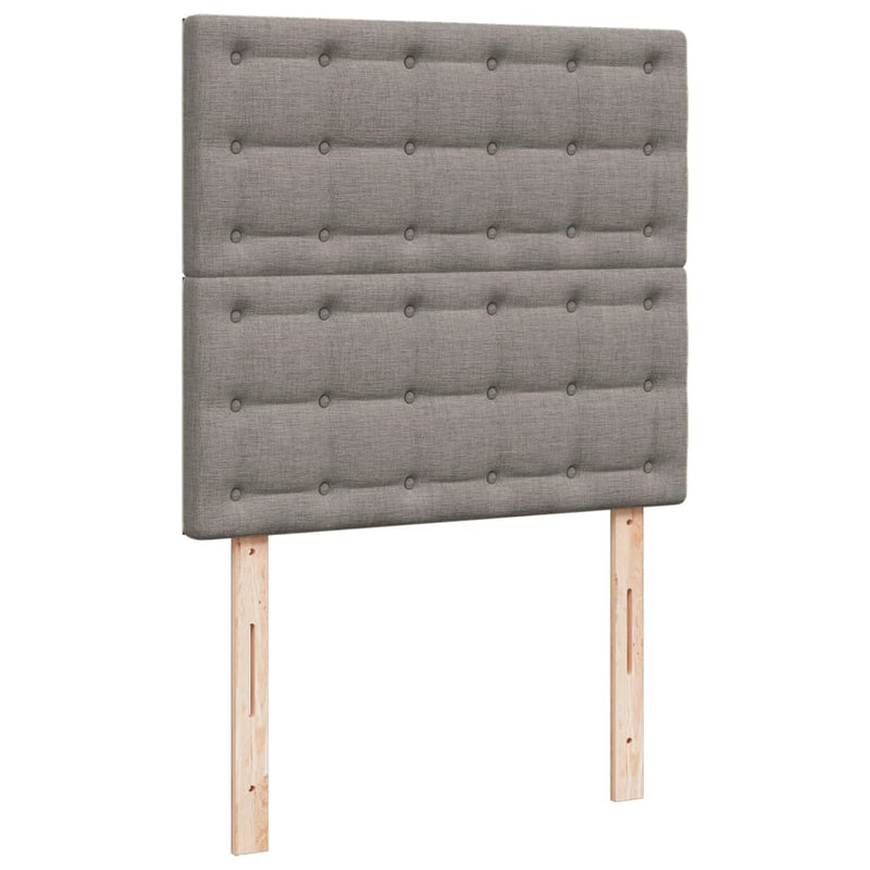 Pat box spring cu saltea, gri taupe, 100x200 cm, textil