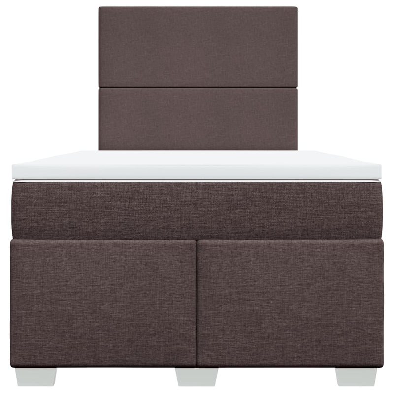 Pat box spring cu saltea, maro închis, 120x190 cm, textil