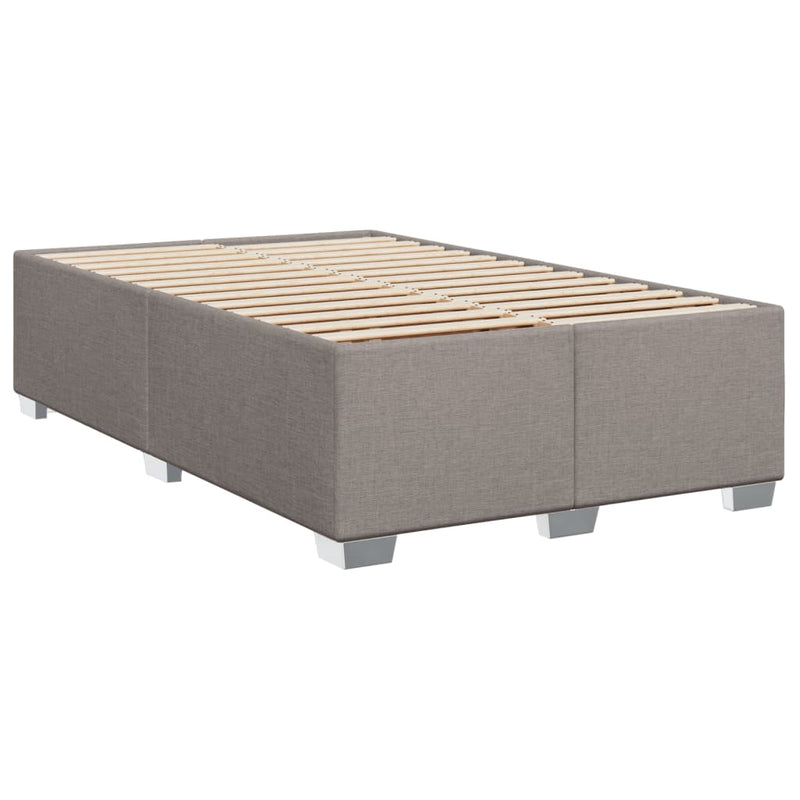 Pat box spring cu saltea, taupe, 120x190 cm material textil