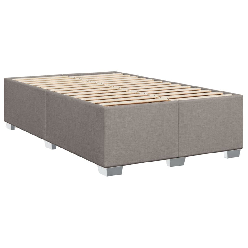 Pat box spring cu saltea, taupe, 120x190 cm material textil