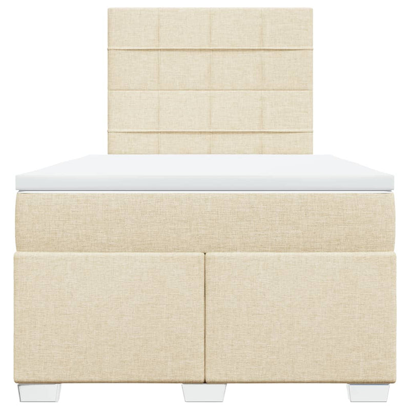 Pat continental cu saltea, crem, 120x190 cm, textil