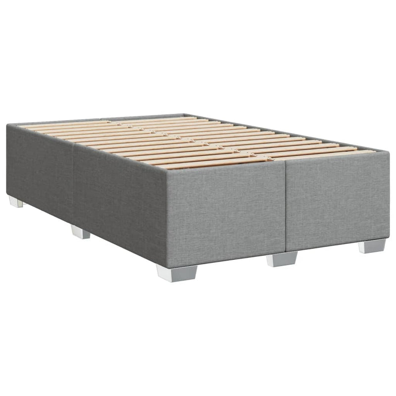 Pat box spring cu saltea, gri deschis, 120x190 cm, textil