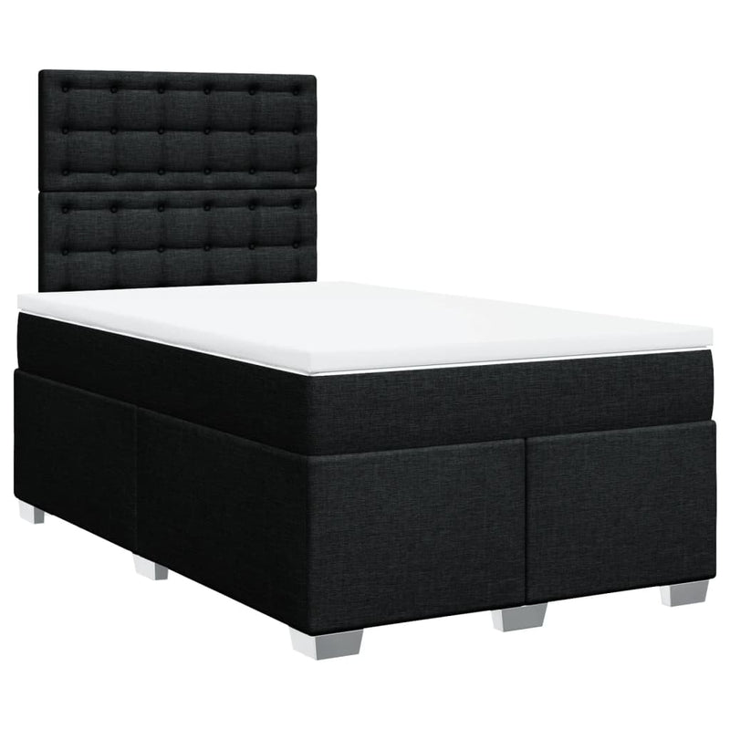 Pat box spring cu saltea, negru, 120x190 cm, catifea