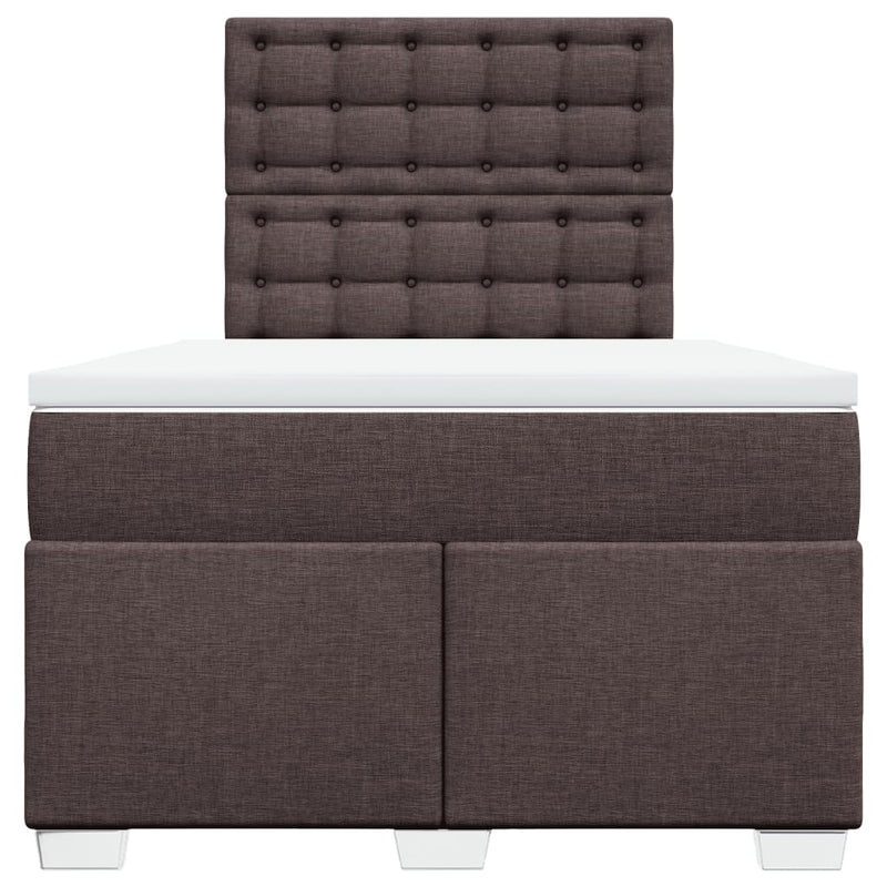 Pat box spring cu saltea, maro închis, 120x190 cm, textil
