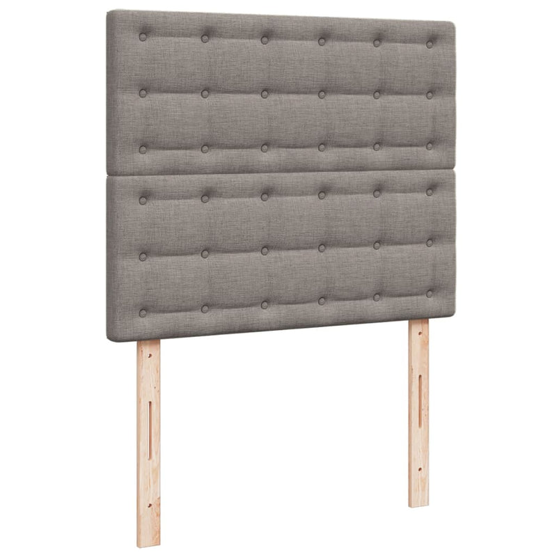 Pat box spring cu saltea, taupe, 120x190 cm material textil