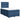 Pat box spring cu saltea, albastru, 120x190 cm, material textil