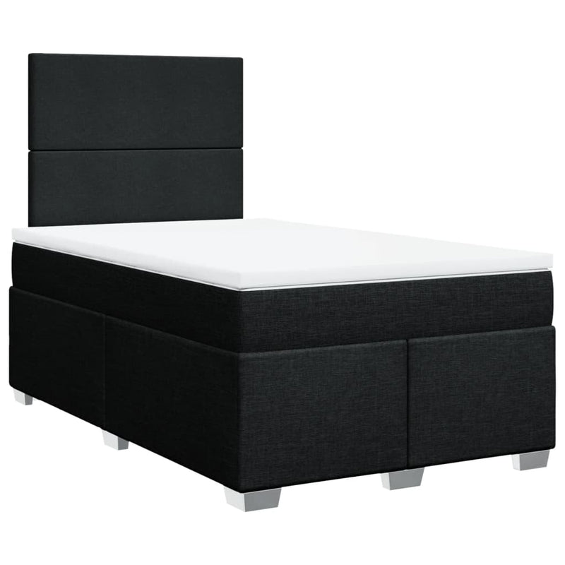 Pat box spring cu saltea, negru, 120x200 cm, textil