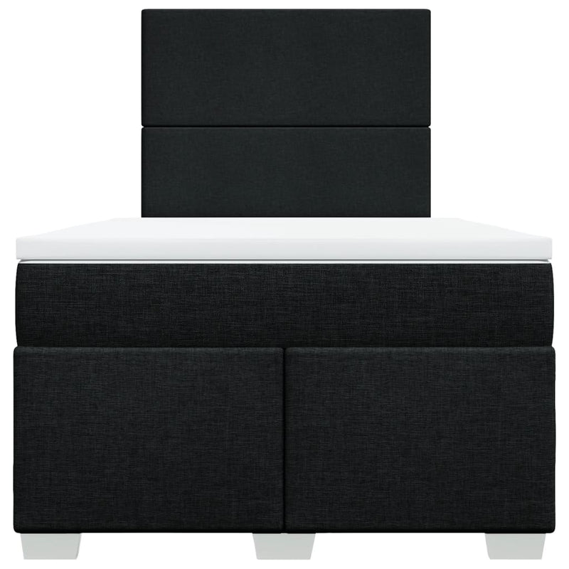 Pat box spring cu saltea, negru, 120x200 cm, textil