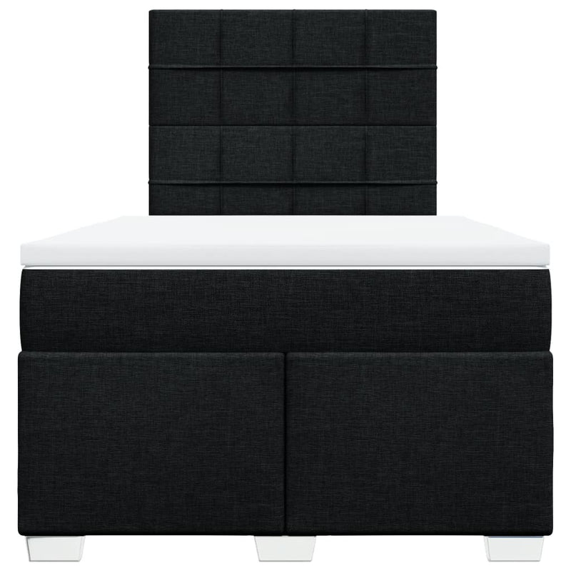Pat box spring cu saltea, negru, 120x200 cm, textil