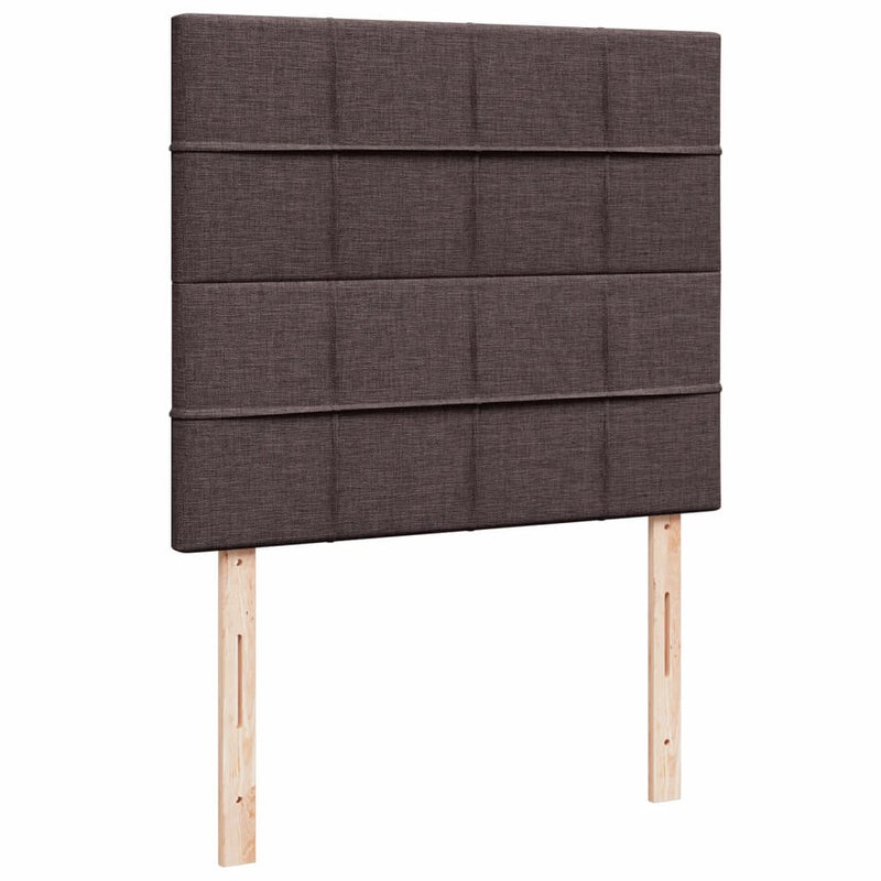 Pat box spring cu saltea, maro închis, 120x200 cm, textil