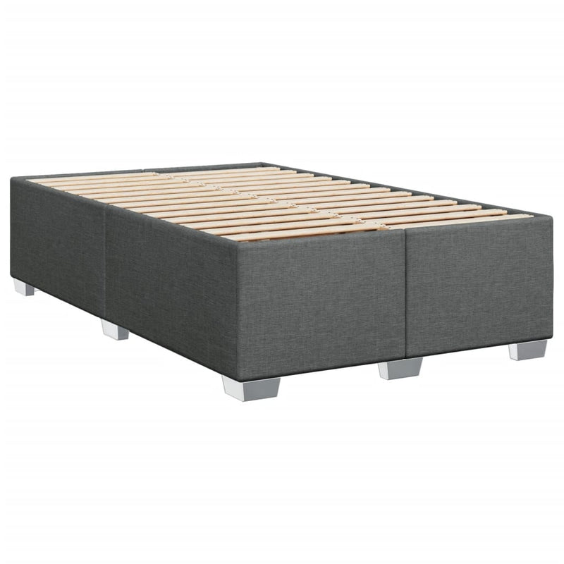 Pat box spring cu saltea, gri închis, 120x200 cm, textil