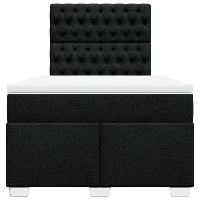 Pat box spring cu saltea, negru, 120x200 cm, textil