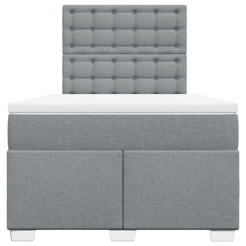 Pat continental cu saltea, gri deschis, 120x200 cm, textil