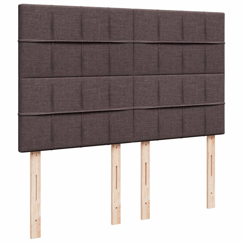Pat box spring cu saltea, maro închis, 140x200 cm, textil