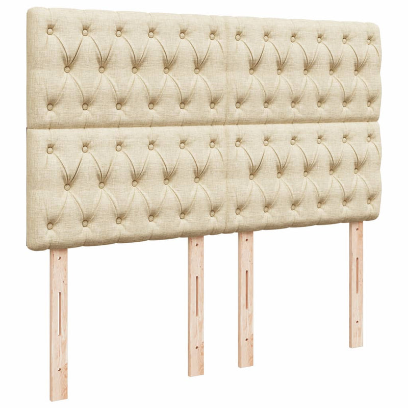 Pat box spring cu saltea, crem, 140x200 cm, textil