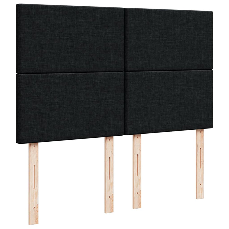 Pat box spring cu saltea, negru, 140x200 cm, textil