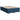Pat continental cu saltea, albastru, 140x200cm, material textil