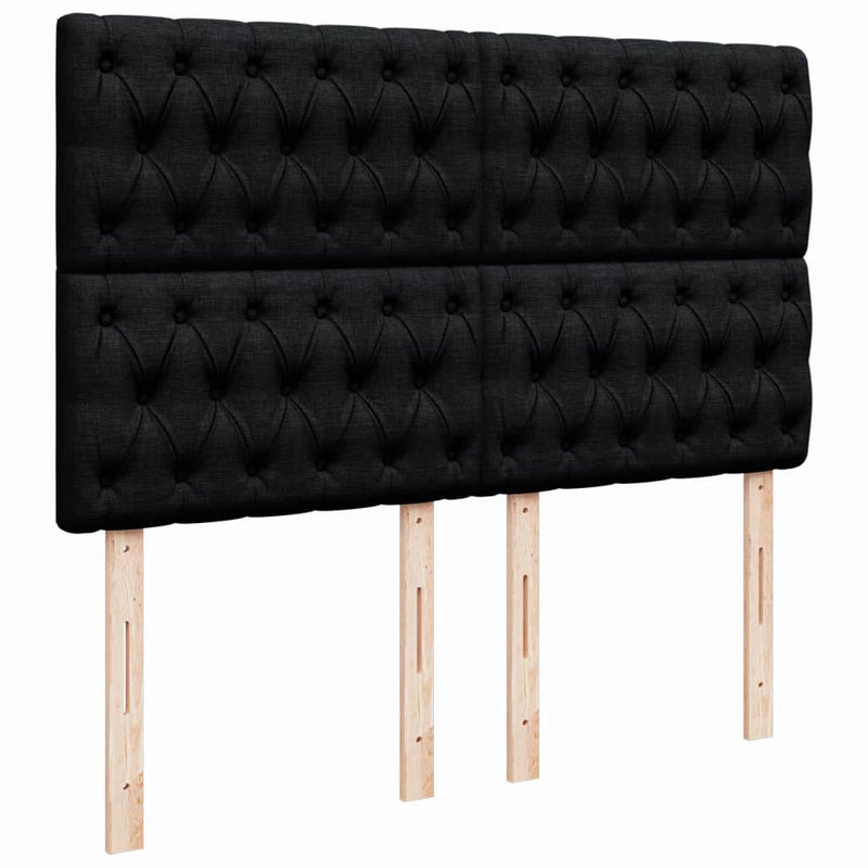 Pat box spring cu saltea, negru, 140x200 cm, textil