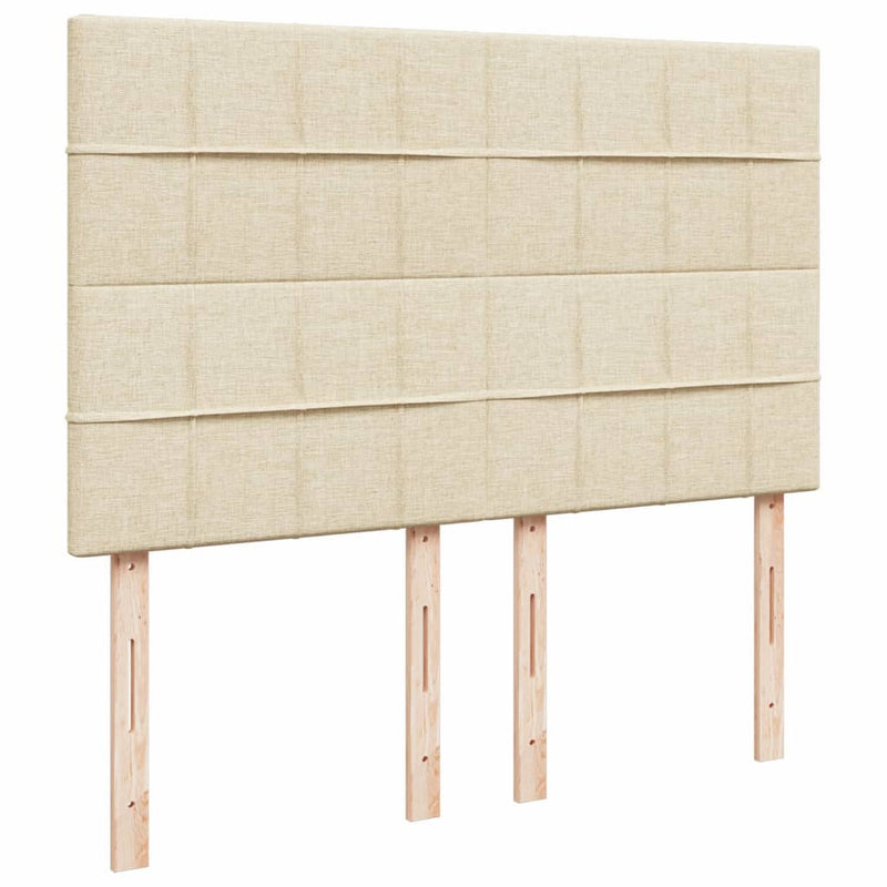 Pat box spring cu saltea, crem, 160x200 cm, material textil