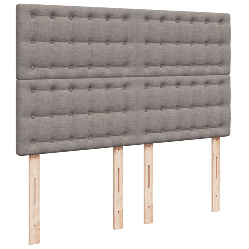 Pat box spring cu saltea, gri taupe, 160x200 cm material textil