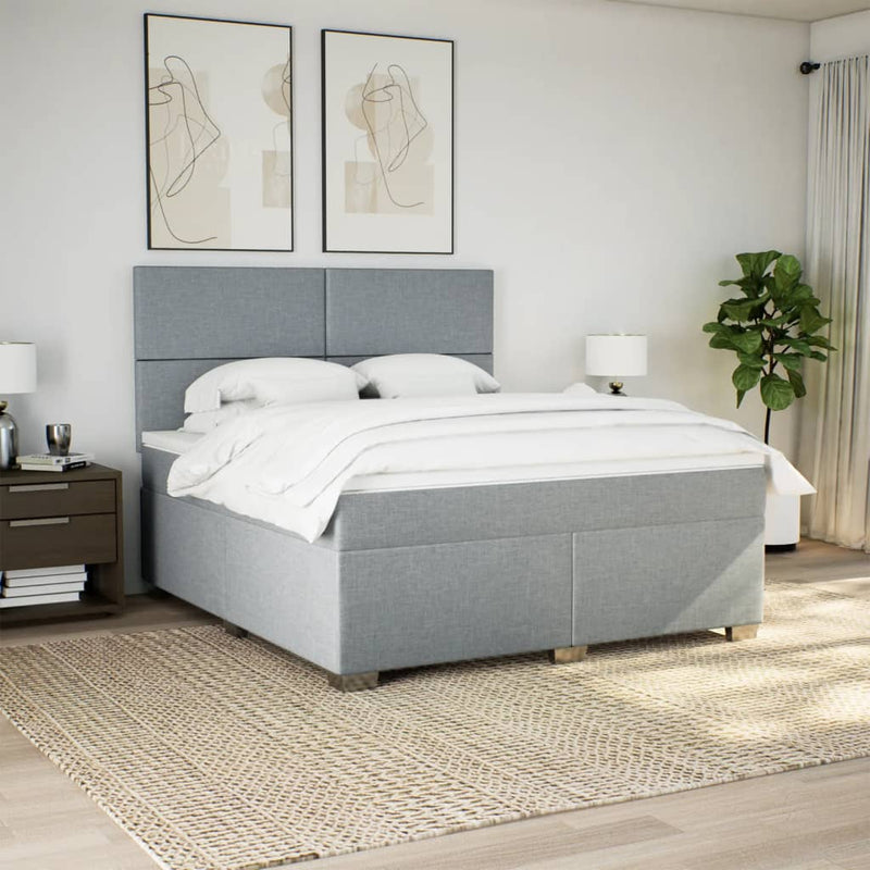 Pat continental, gri deschis, 180x200 cm, material textil