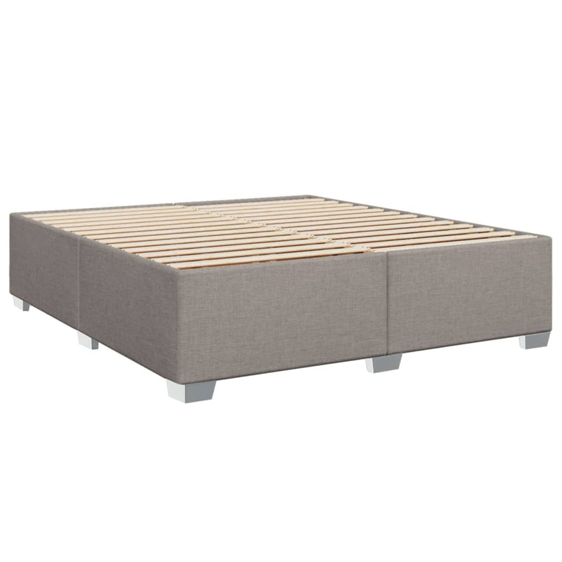 Pat continental cu saltea, gri taupe, 180x200 cm, textil