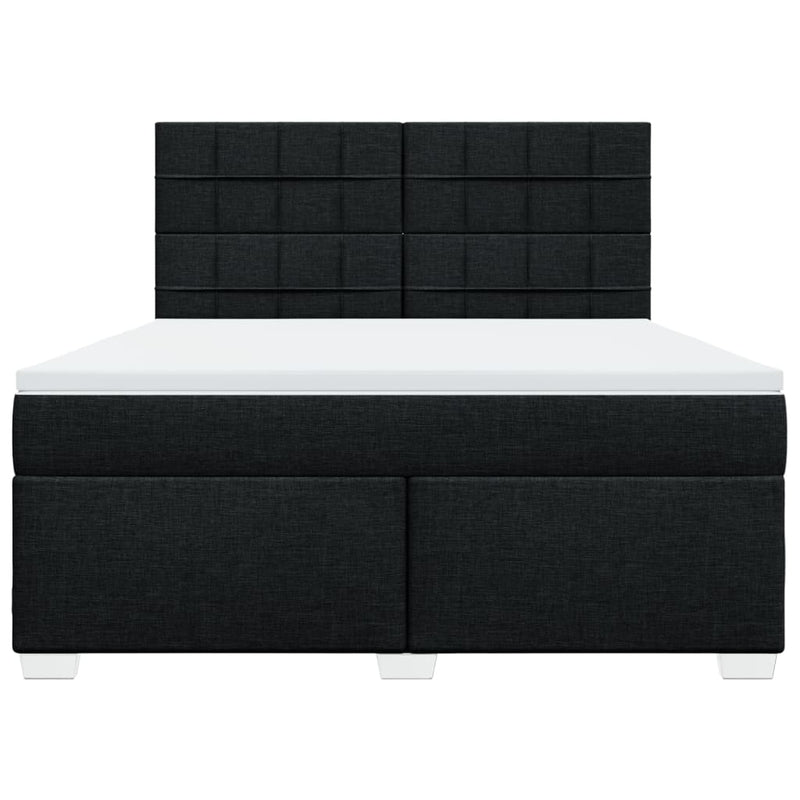 Pat box spring cu saltea, negru, 180x200 cm, catifea