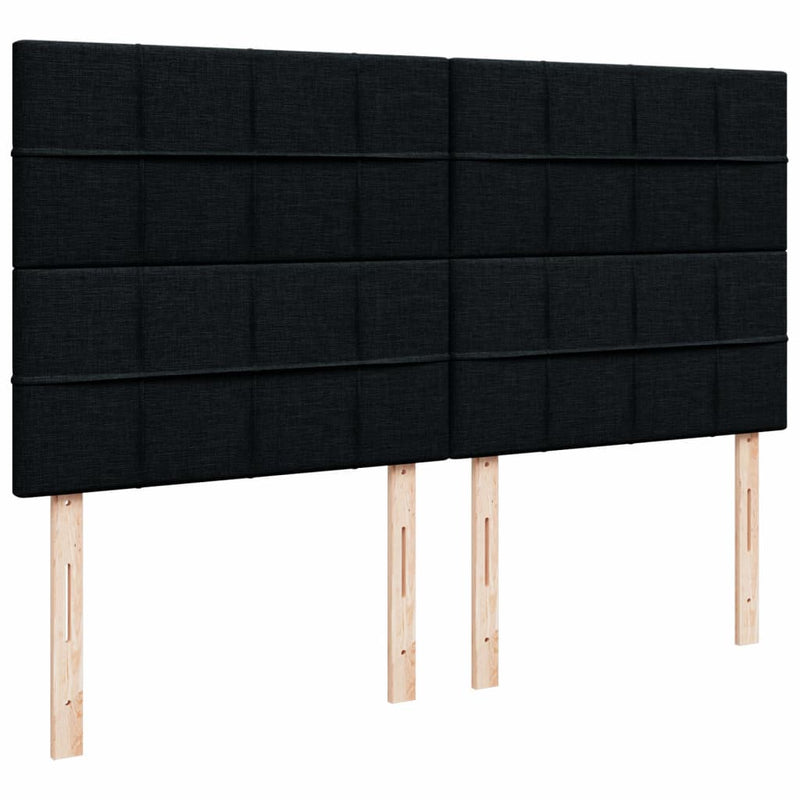 Pat box spring cu saltea, negru, 180x200 cm, catifea