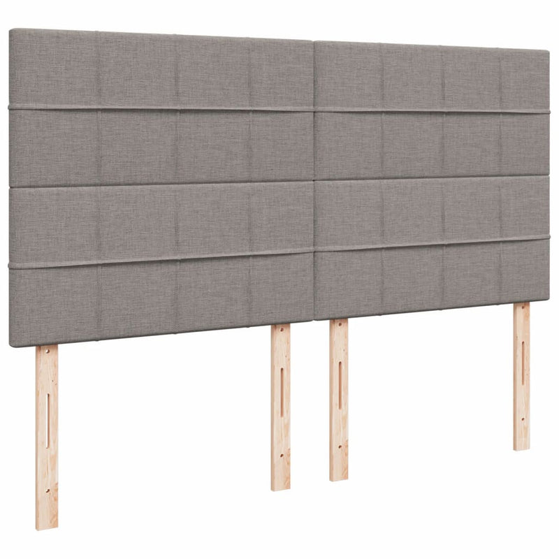 Pat continental cu saltea, gri taupe, 180x200 cm, textil