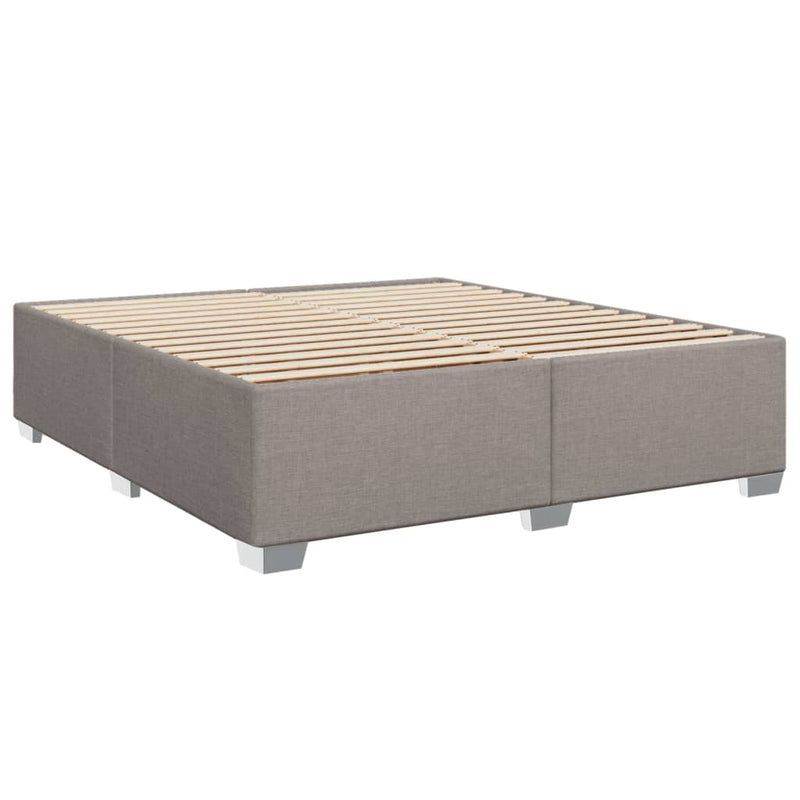 Pat continental cu saltea, gri taupe, 180x200 cm, textil