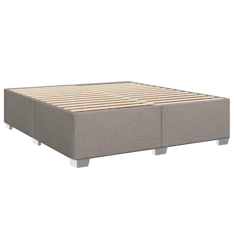 Pat continental cu saltea, gri taupe, 180x200 cm, textil