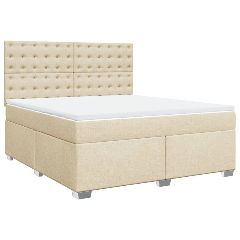 Pat continental cu saltea, crem, 180x200 cm, textil