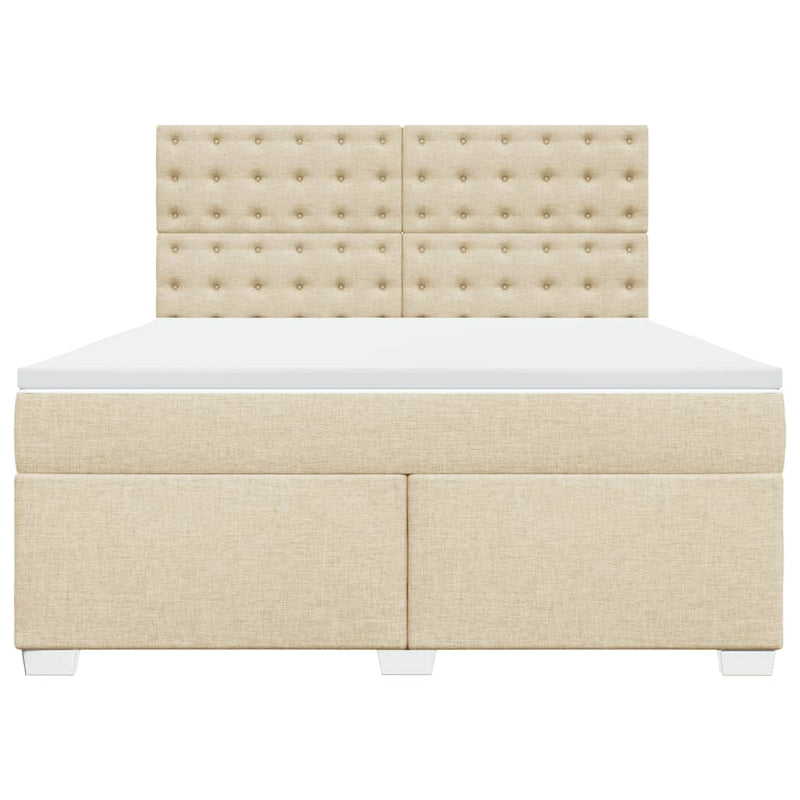 Pat continental cu saltea, crem, 180x200 cm, textil