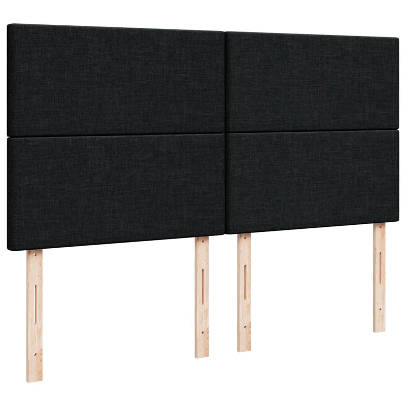 Pat box spring cu saltea, negru, 200x200 cm, textil
