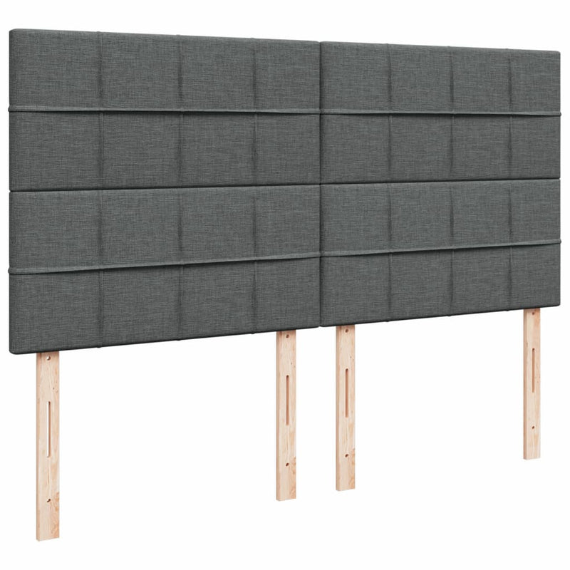Pat box spring cu saltea, gri închis, 200x200 cm, textil