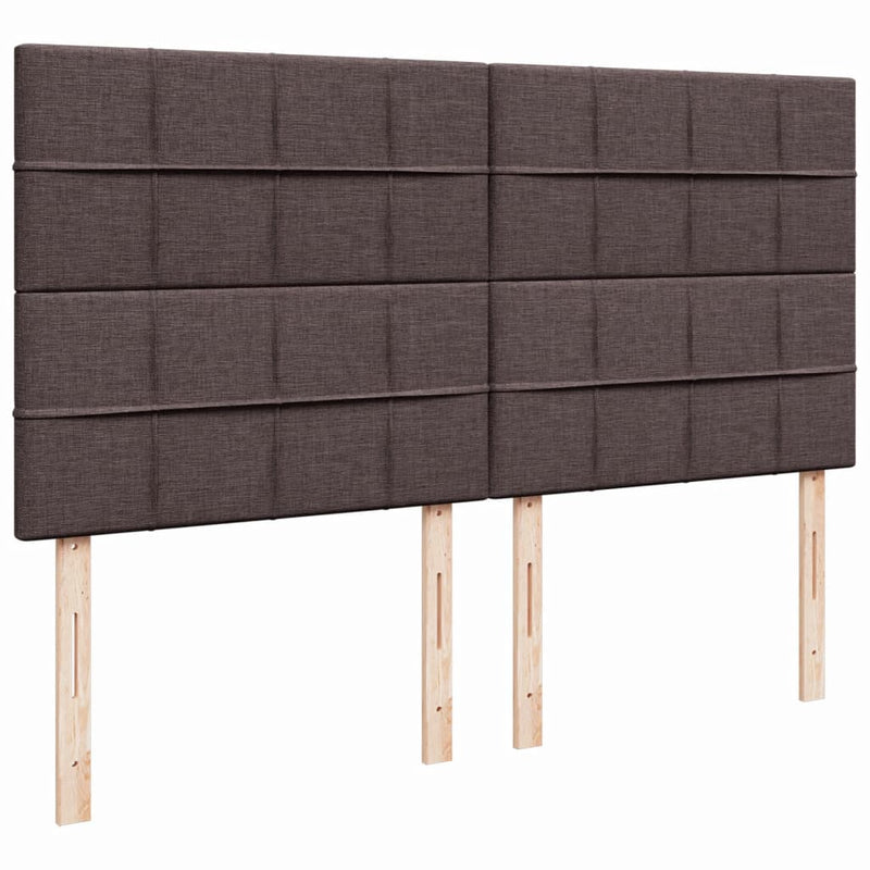 Pat box spring cu saltea, maro închis, 200x200 cm, textil