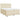 Pat box spring cu saltea, crem, 200x200 cm, textil