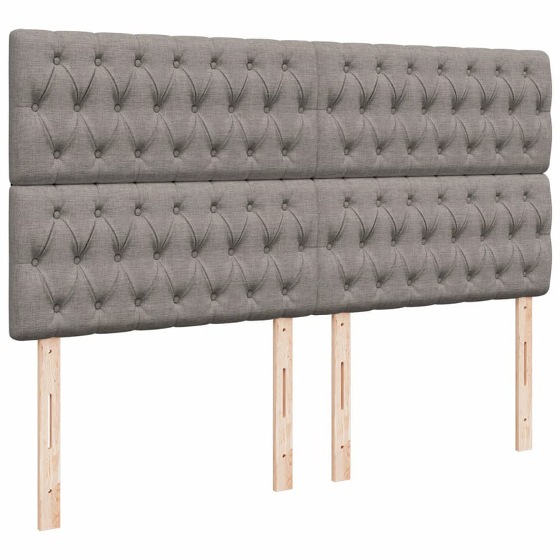 Pat box spring cu saltea, gri taupe, 200x200 cm, textil