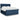Pat box spring cu saltea, albastru, 200x200 cm, textil