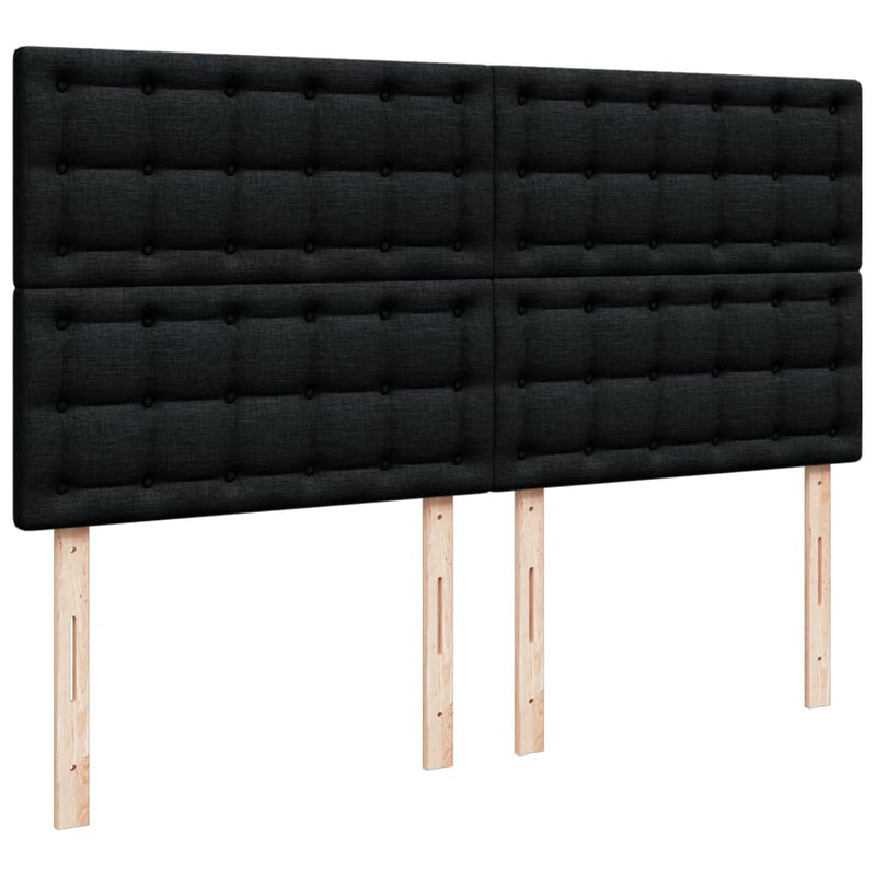Pat box spring cu saltea, negru, 200x200 cm, textil