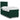 Pat box spring cu saltea, verde închis, 90x190 cm, catifea