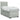 Pat box spring cu saltea, gri deschis, 90x200 cm, catifea