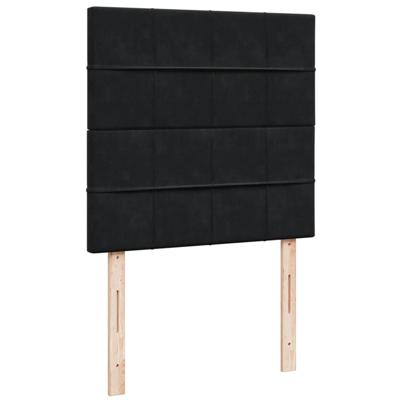 Pat box spring cu saltea, negru, 100x200 cm, catifea