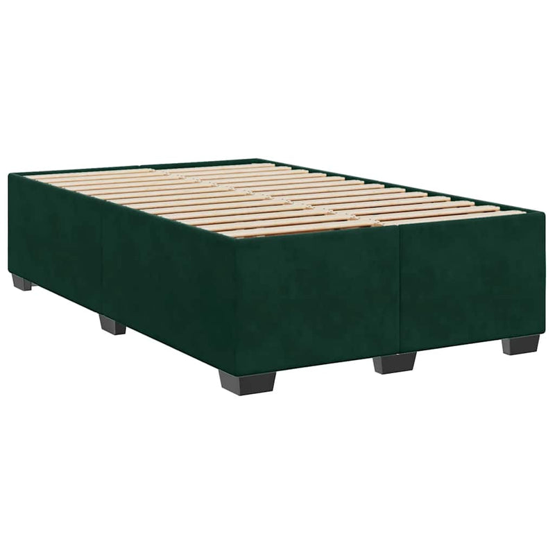 Pat box spring cu saltea, verde închis, 120x190 cm, catifea